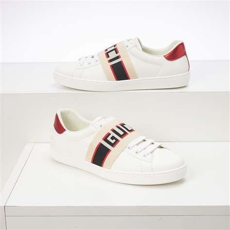 gucci white new ace elastic band sneakers|Gucci ace tennis shoes.